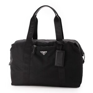 Prada Boston Bag Black Nylon Travel